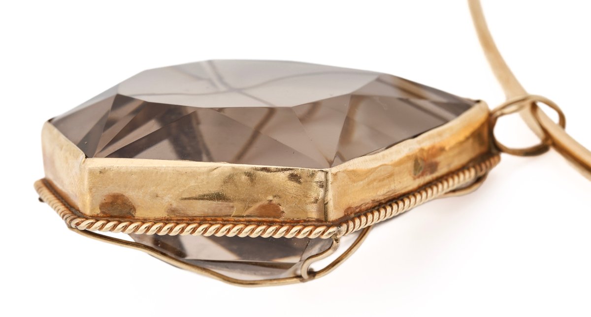 Image for 14K YG Necklace with Smoky Quartz Pendant