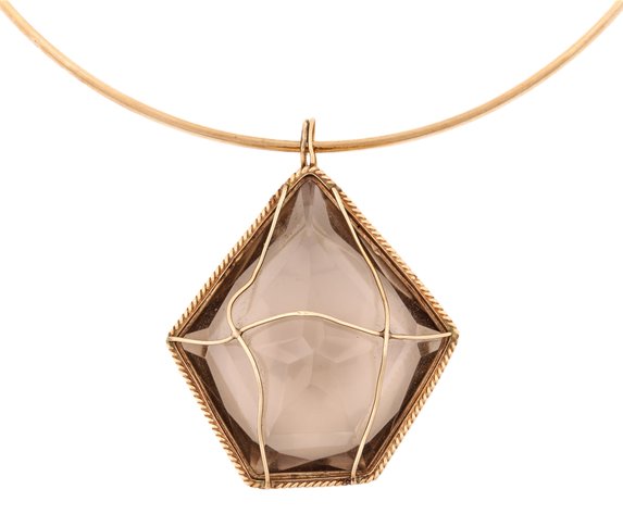 Image for 14K YG Necklace with Smoky Quartz Pendant