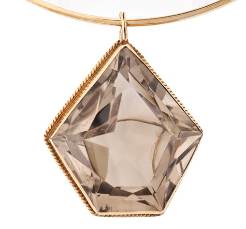 Image for 14K YG Necklace with Smoky Quartz Pendant