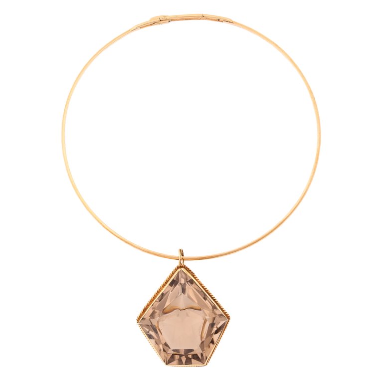 Image for 14K YG Necklace with Smoky Quartz Pendant
