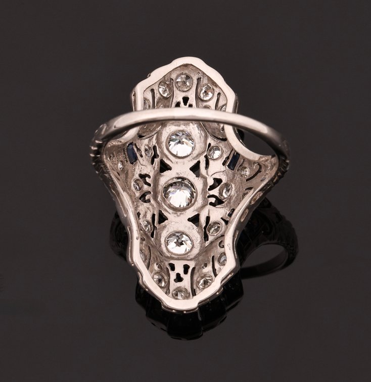 Image for Platinum Diamond and Sapphire Ring