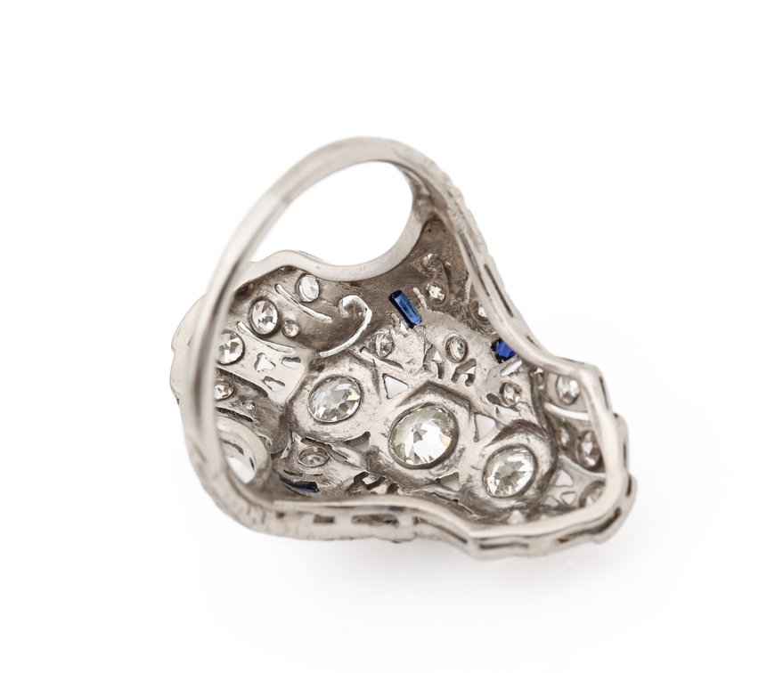 Image for Platinum Diamond and Sapphire Ring