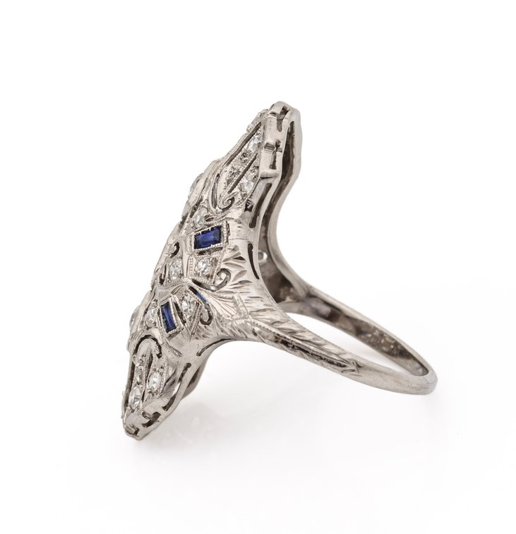 Image for Platinum Diamond and Sapphire Ring