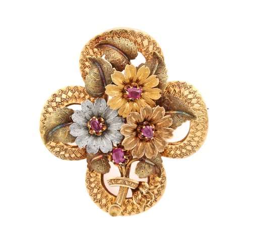 Image for 18k YG Ruby Brooch