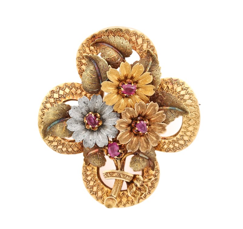 Image for 18k YG Ruby Brooch