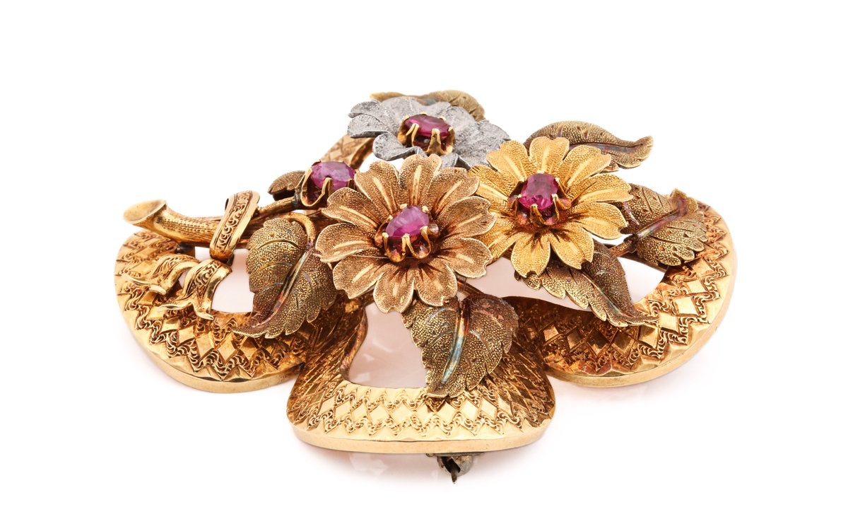 Image for 18k YG Ruby Brooch