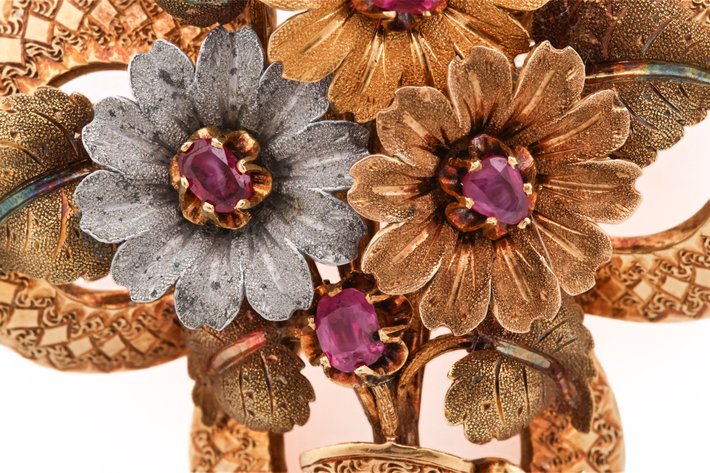 Image for 18k YG Ruby Brooch
