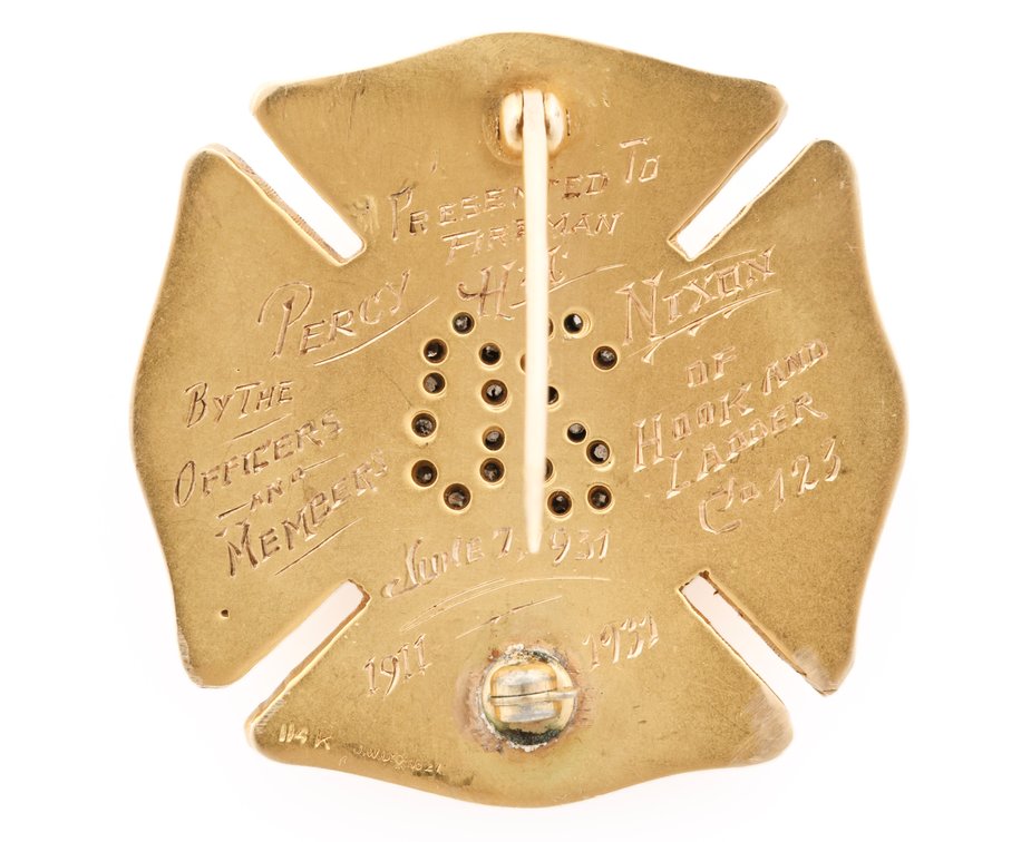 Image for 14K Gold FDNY 20 Year Service Presentation Badge