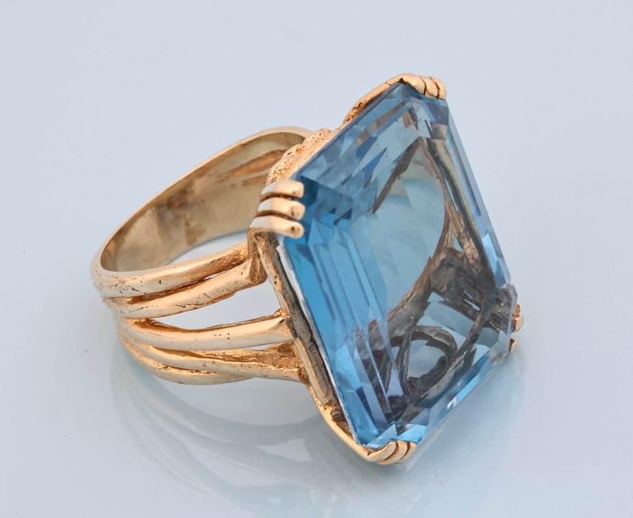 Image for 14K YG 48ct. Swiss Blue Topaz Ring