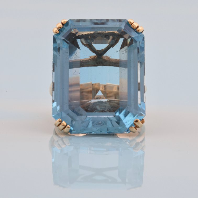 Image for 14K YG 48ct. Swiss Blue Topaz Ring