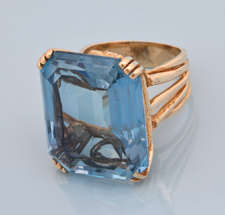 Image for 14K YG 48ct. Swiss Blue Topaz Ring