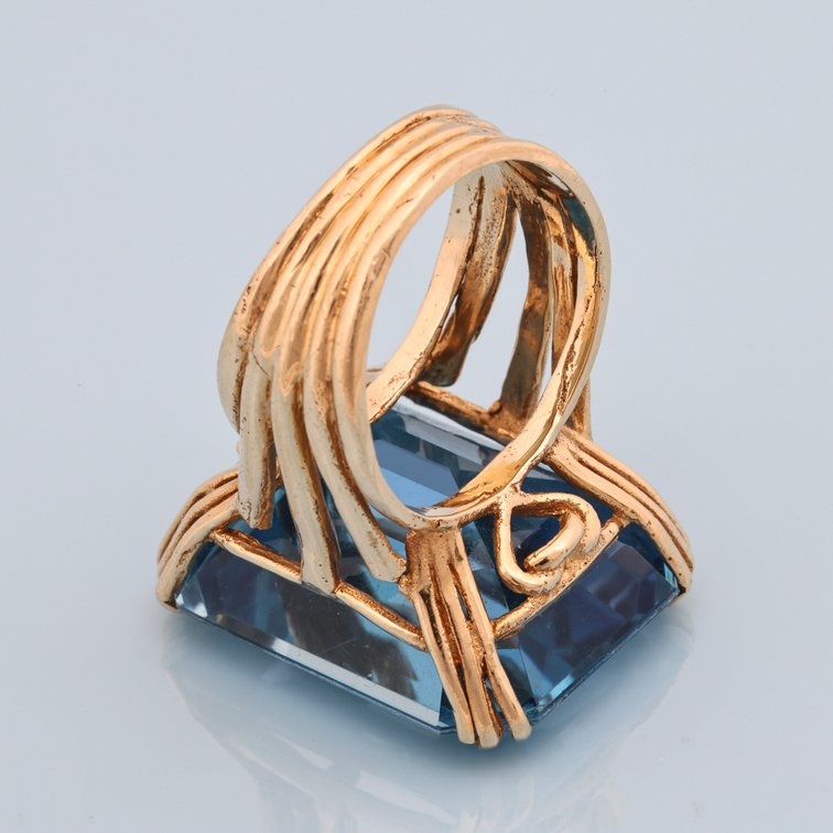Image for 14K YG 48ct. Swiss Blue Topaz Ring