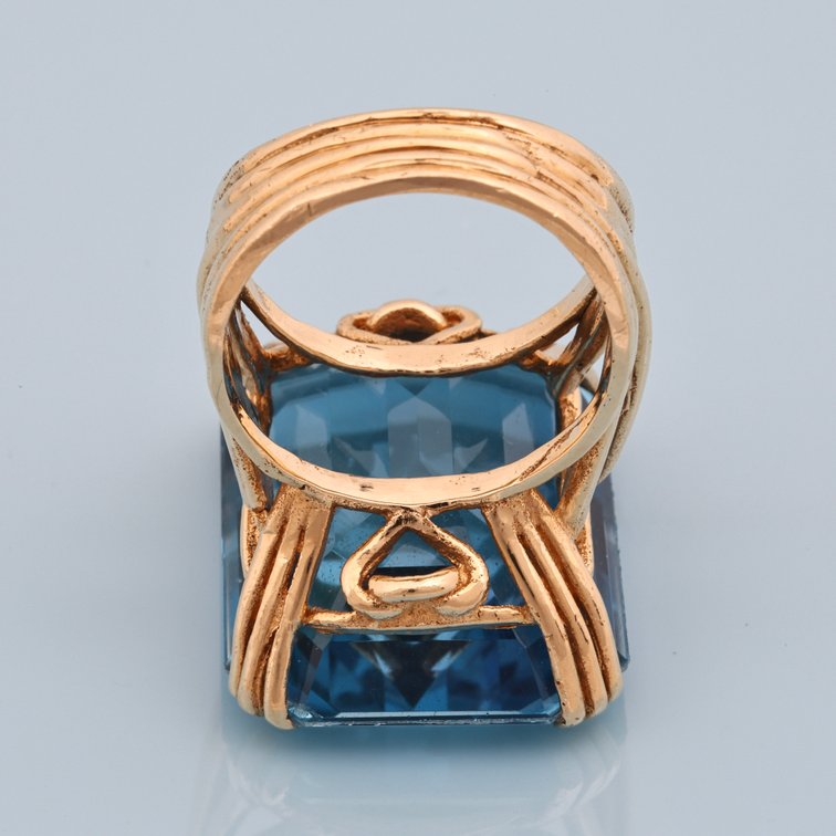 Image for 14K YG 48ct. Swiss Blue Topaz Ring