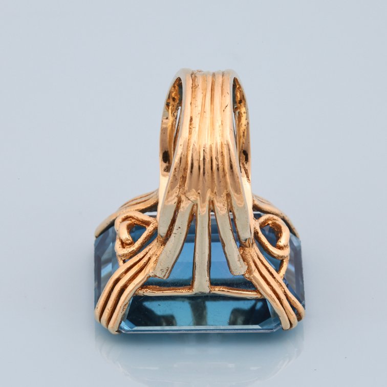 Image for 14K YG 48ct. Swiss Blue Topaz Ring