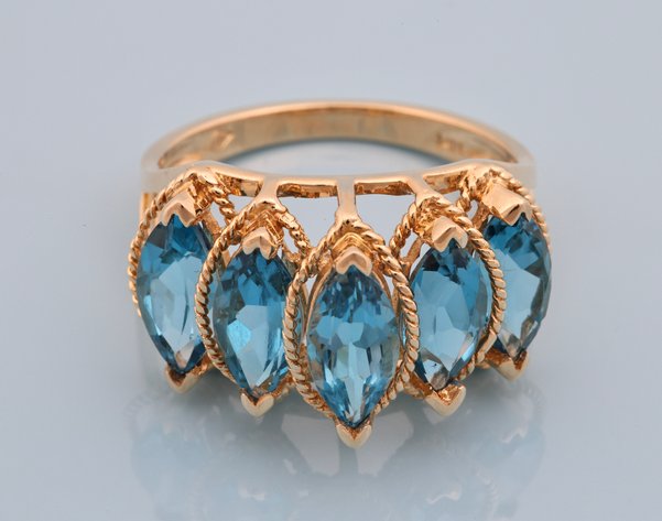 Image for 14K YG Blue Topaz Ring
