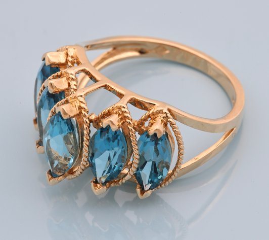 Image for 14K YG Blue Topaz Ring