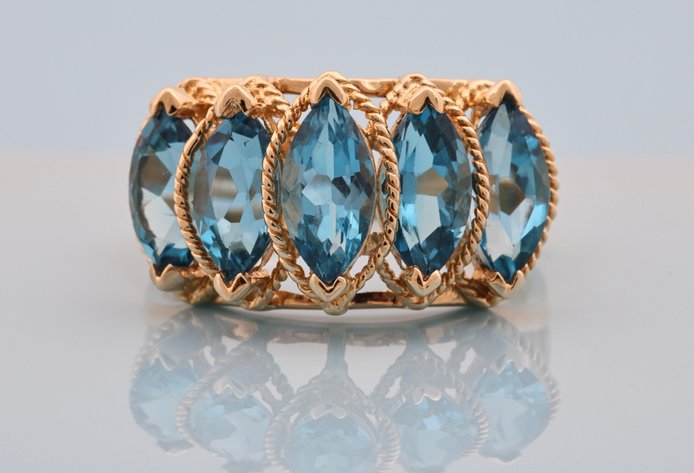 Image for 14K YG Blue Topaz Ring