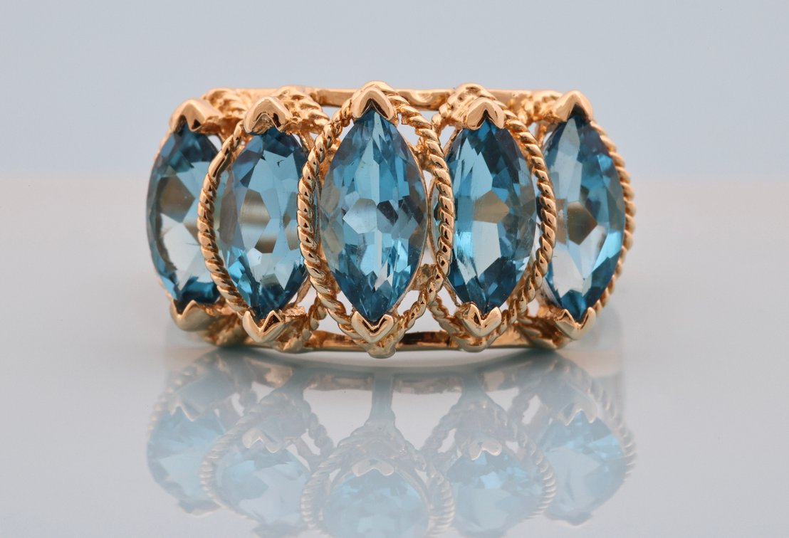 Image for 14K YG Blue Topaz Ring