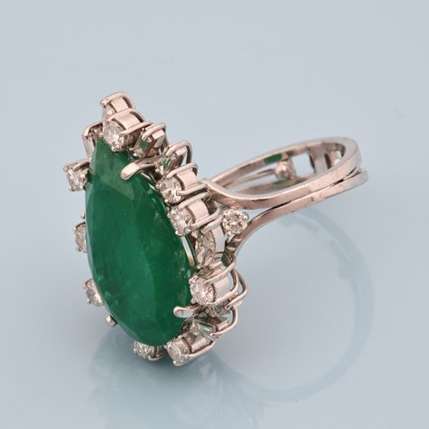 Image for 18k WG Emerald Diamond Ring