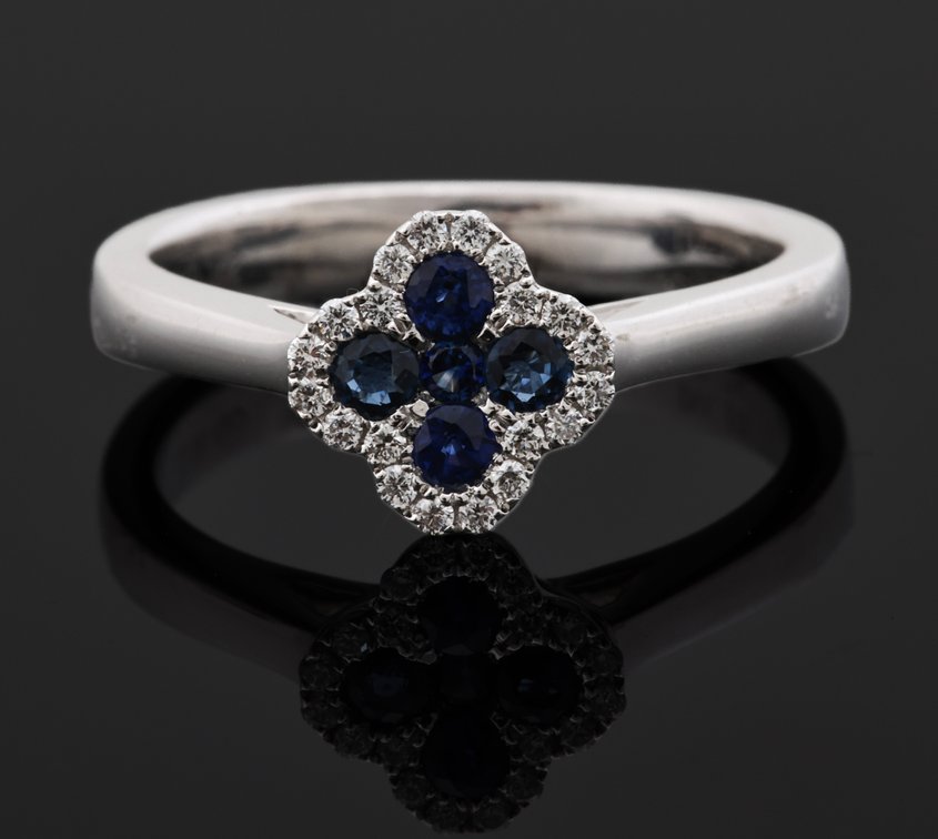 Image for 14K WG Sapphire & Diamond Ring