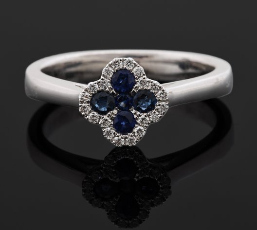 Image for 14K WG Sapphire & Diamond Ring