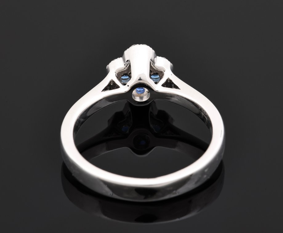 Image for 14K WG Sapphire & Diamond Ring
