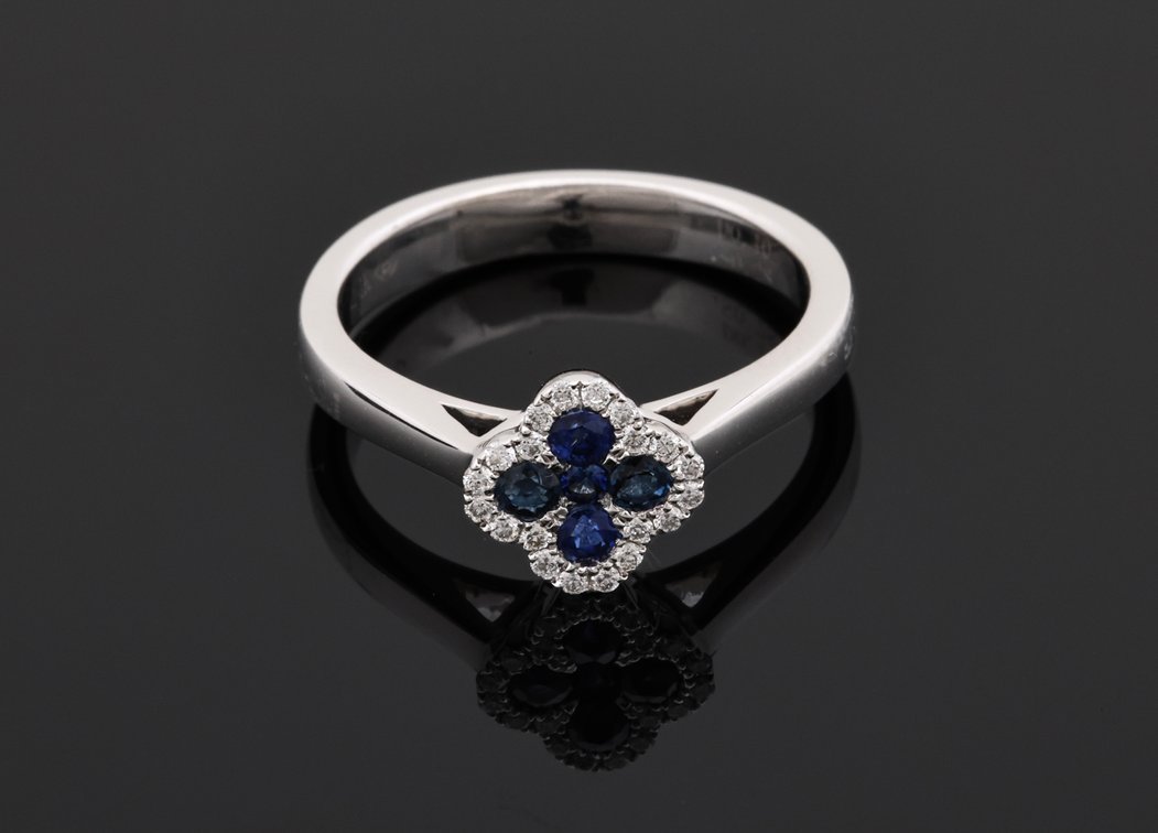 Image for 14K WG Sapphire & Diamond Ring