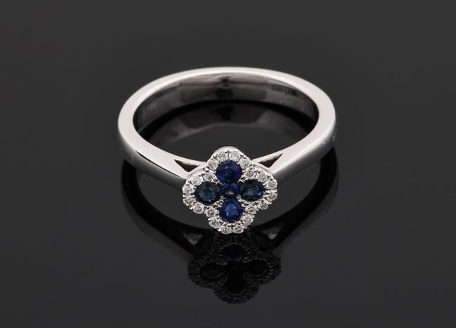 Image for 14K WG Sapphire & Diamond Ring