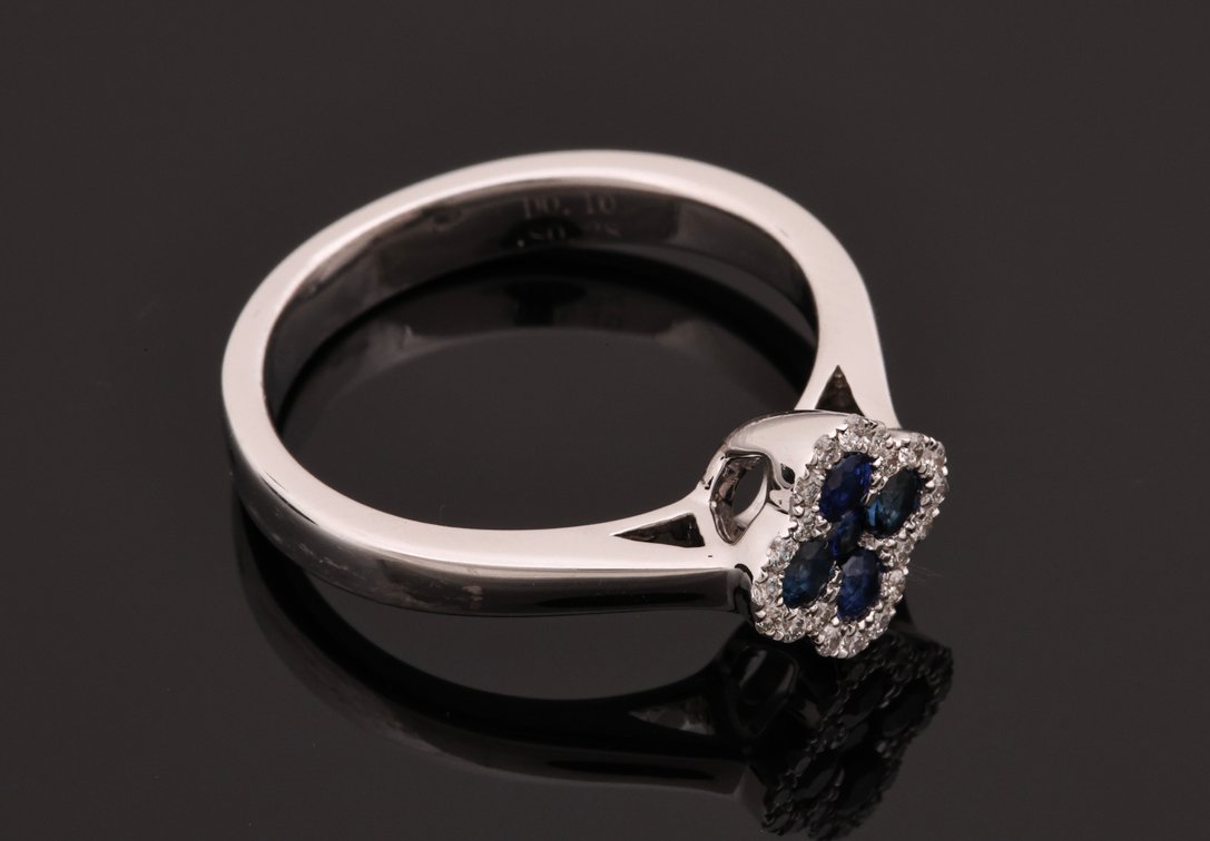 Image for 14K WG Sapphire & Diamond Ring