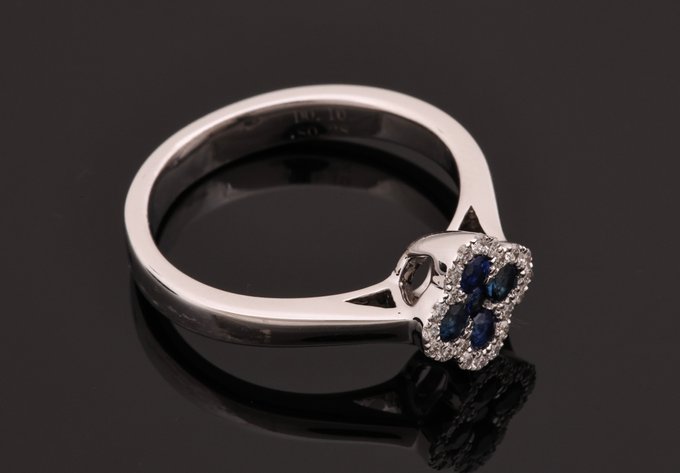 Image for 14K WG Sapphire & Diamond Ring