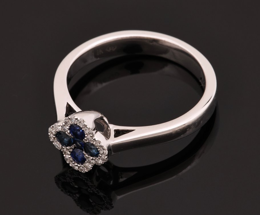 Image for 14K WG Sapphire & Diamond Ring