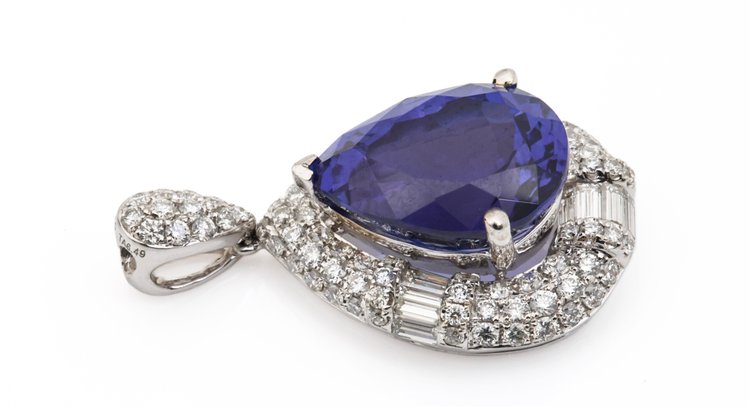 Image for 18k WG Tanzanite Diamond Pendant