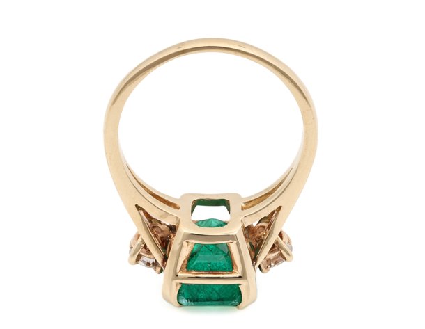 Image for 14K YG Emerald & Diamond Ring
