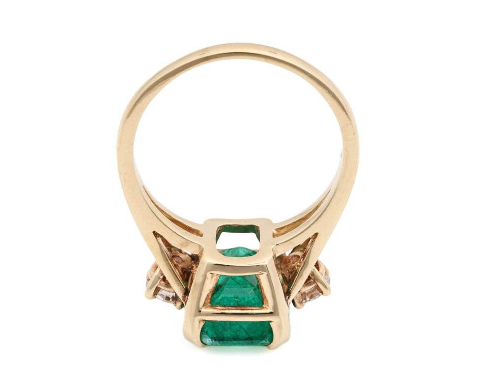 Image for 14K YG Emerald & Diamond Ring