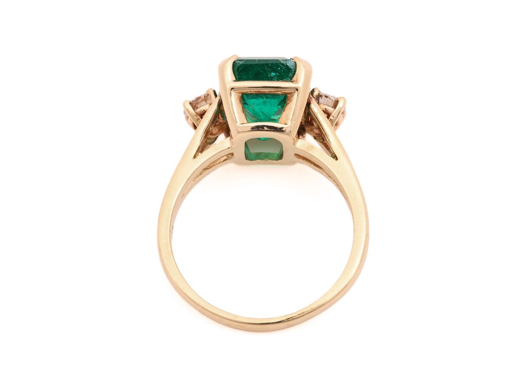 Image for 14K YG Emerald & Diamond Ring