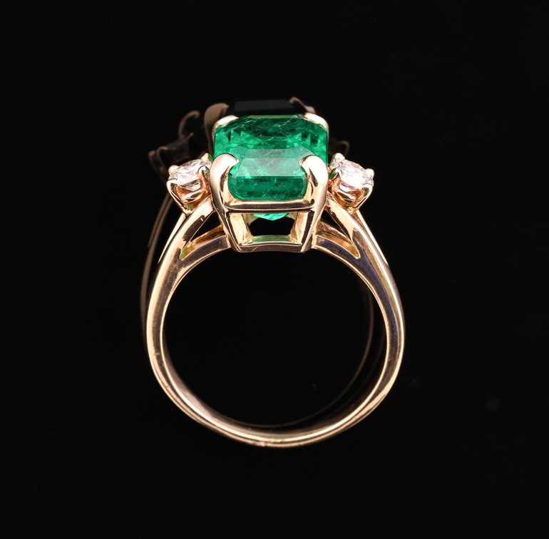 Image for 14K YG Emerald & Diamond Ring