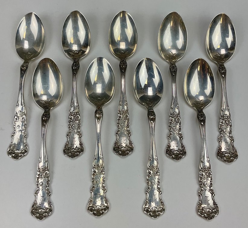 International "Pansy" Sterling Silver Teaspoons