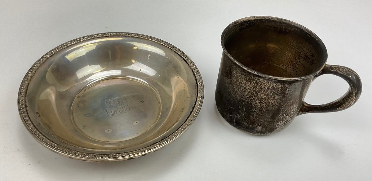 Sterling Silver Baby Cup and Bowl