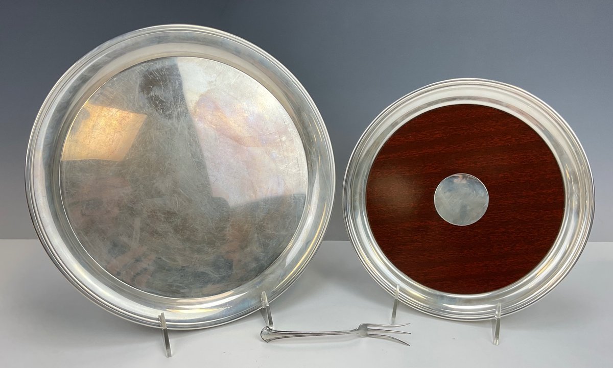 Sterling Silver Trays and Lemon Fork