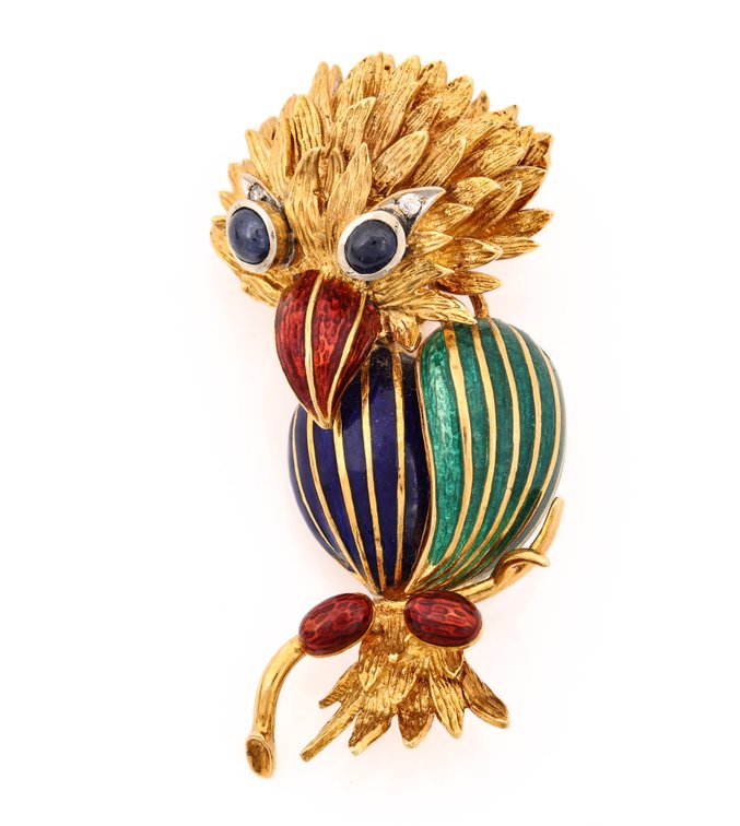 Image for 18k YG Enamel Brooch