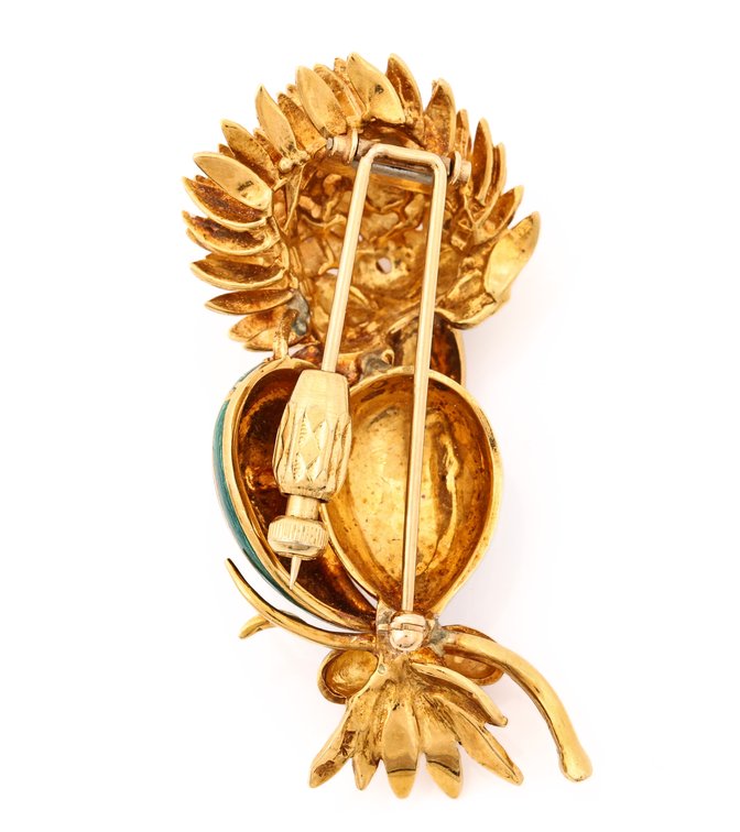 Image for 18k YG Enamel Brooch