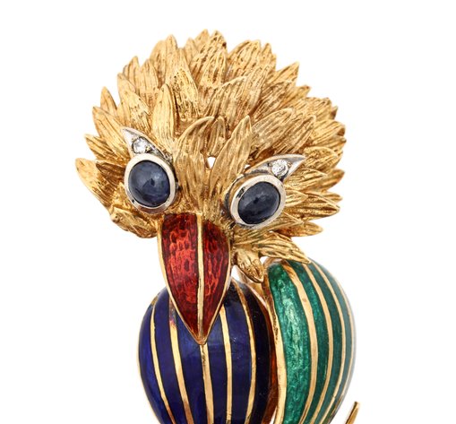 Image for 18k YG Enamel Brooch