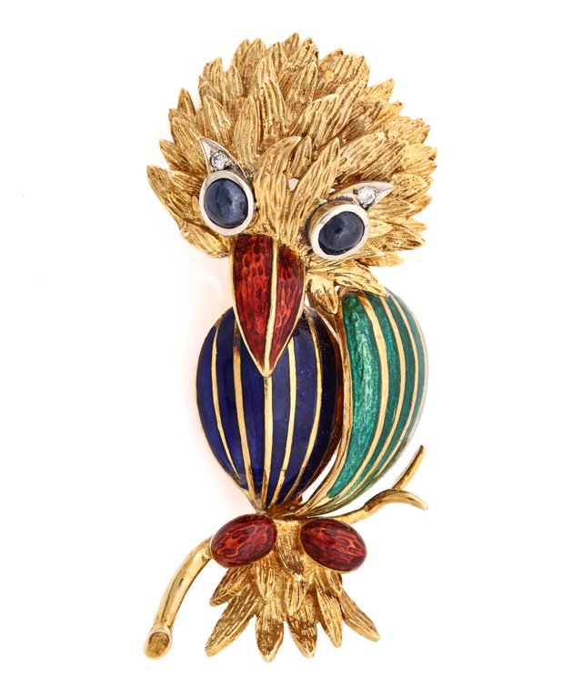 Image for 18k YG Enamel Brooch