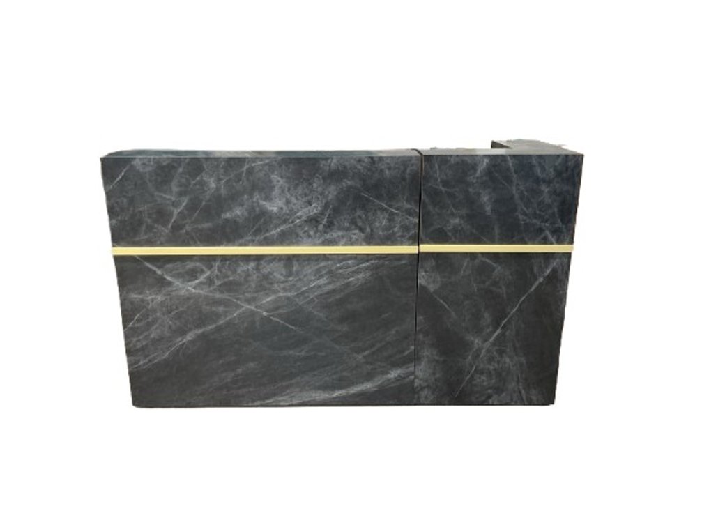 Faux Black Marble Reception Counter Desk