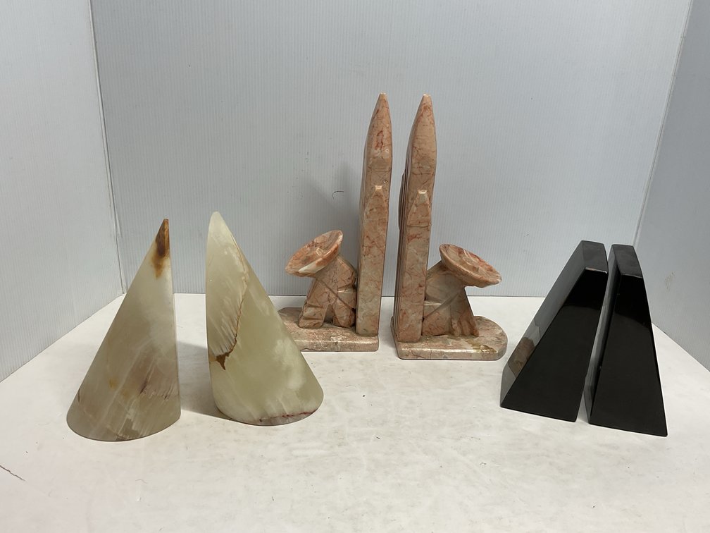 Carved Stone Bookends