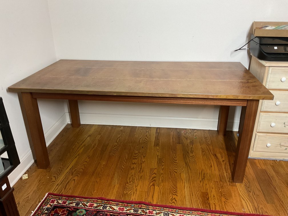 Material Culture Hand-Hammered Copper and Pine Table