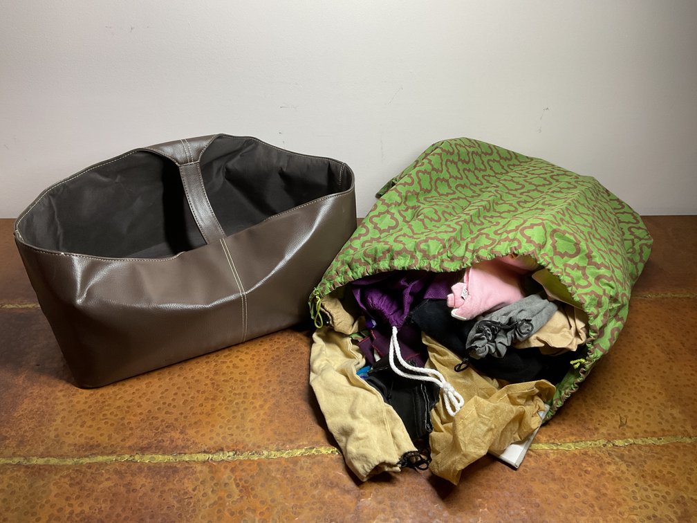 Designer Style Dust Bags and Faux-Leather Storage Tote