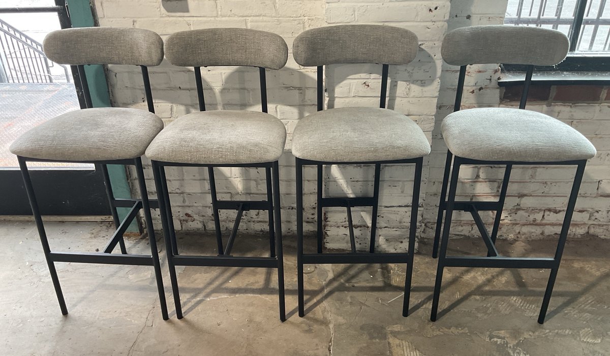 Set of 4 Upholstered Barstools