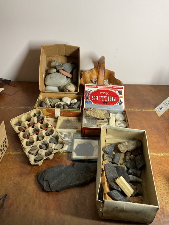 Rocks, Minerals, Fossils & Carved Wood Basket