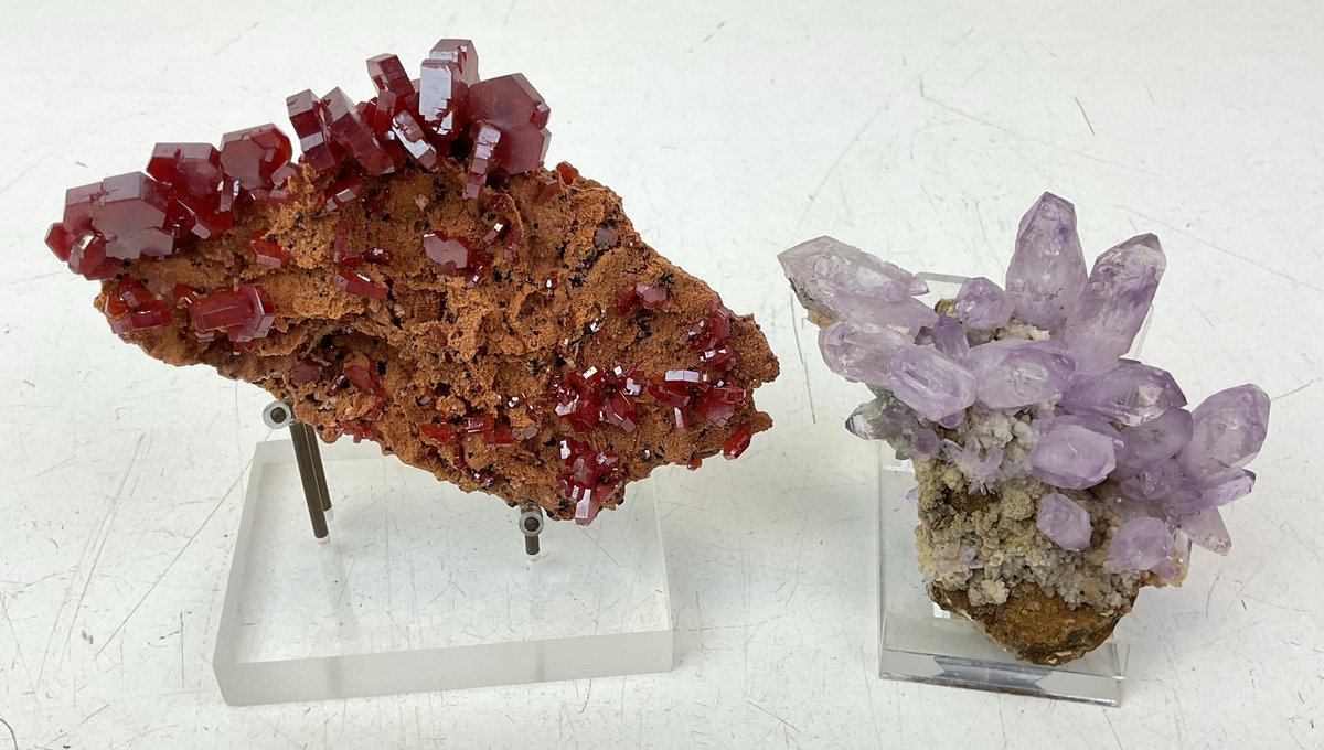 Vanadinite & Amethyst Specimens